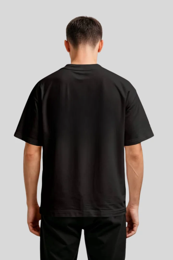 Hover view of Palestine Flag Oversized T-shirt for Men – Black Cotton Statement Tee | THE ZAINLY