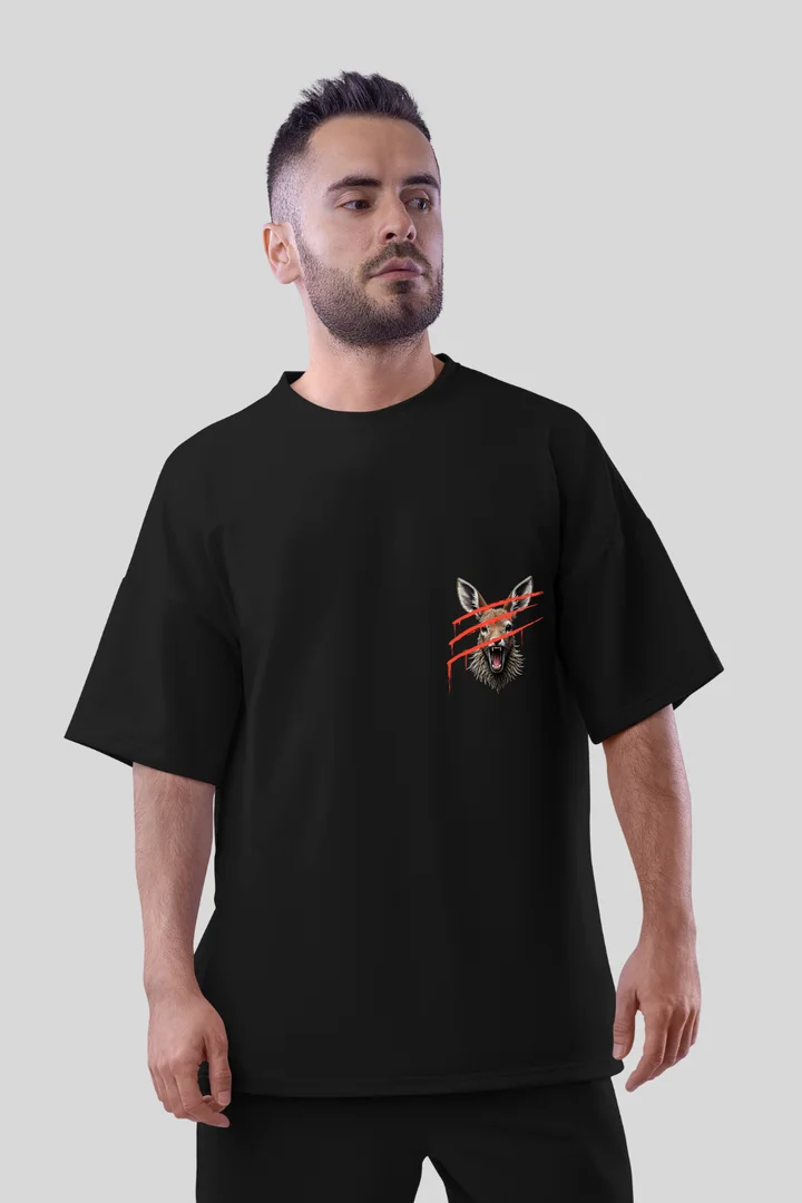 Front view of Deer Print Oversized T-Shirt for Men – THE ZAINLY