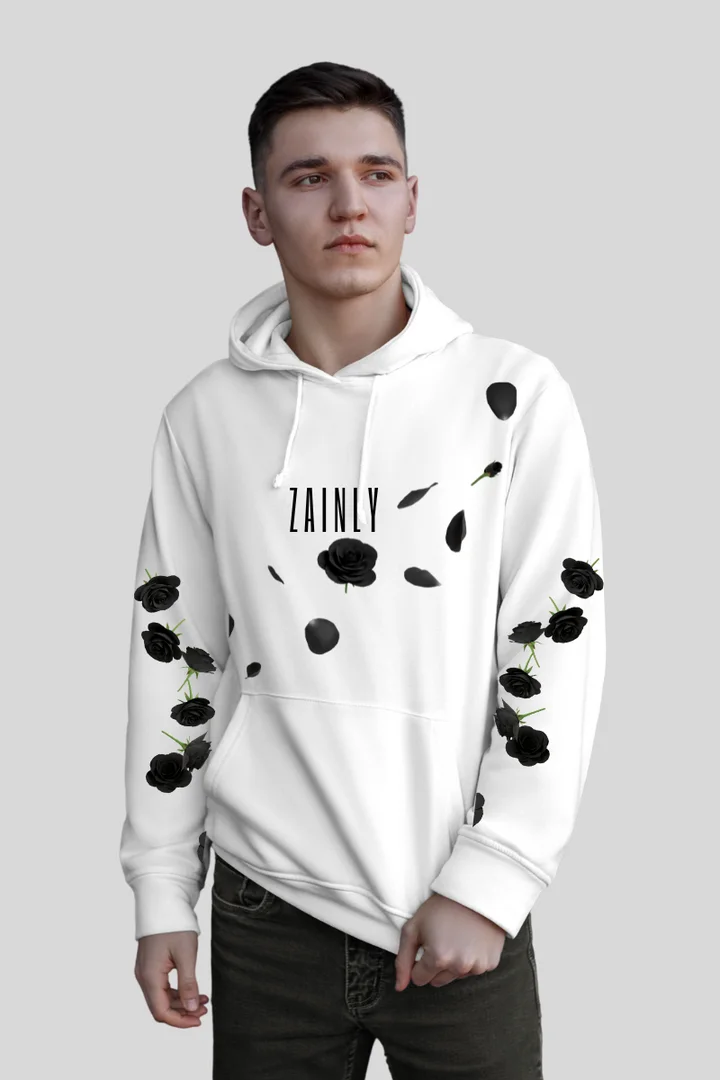 Hover view of حلال  Halal Bloom Arabic Calligraphy Loose Fit Hoodie | THE ZAINLY