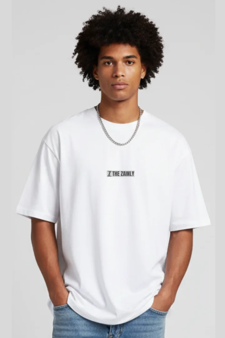 Front view of Mafia Gangs “FLY” Oversized T-Shirt for Men (Black & White)