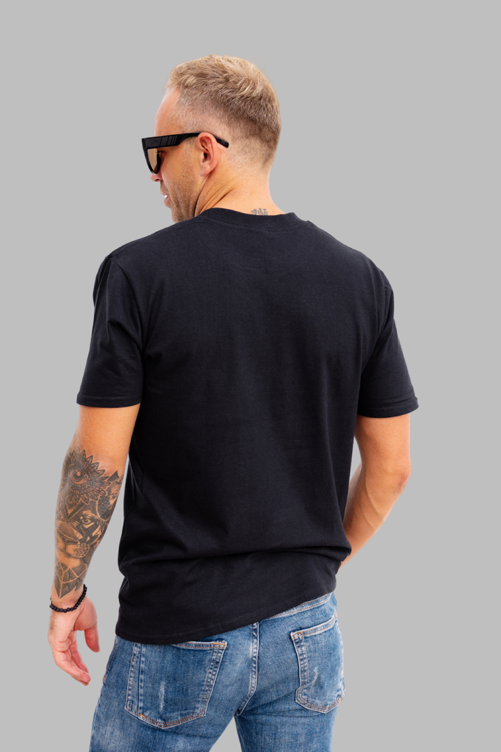Hover view of Men’s Regular Fit Black T-Shirt – 240 GSM Cotton