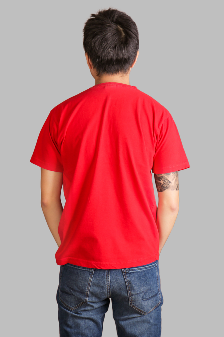 Hover view of Men’s Regular Fit Red T-Shirt – 240 GSM Cotton