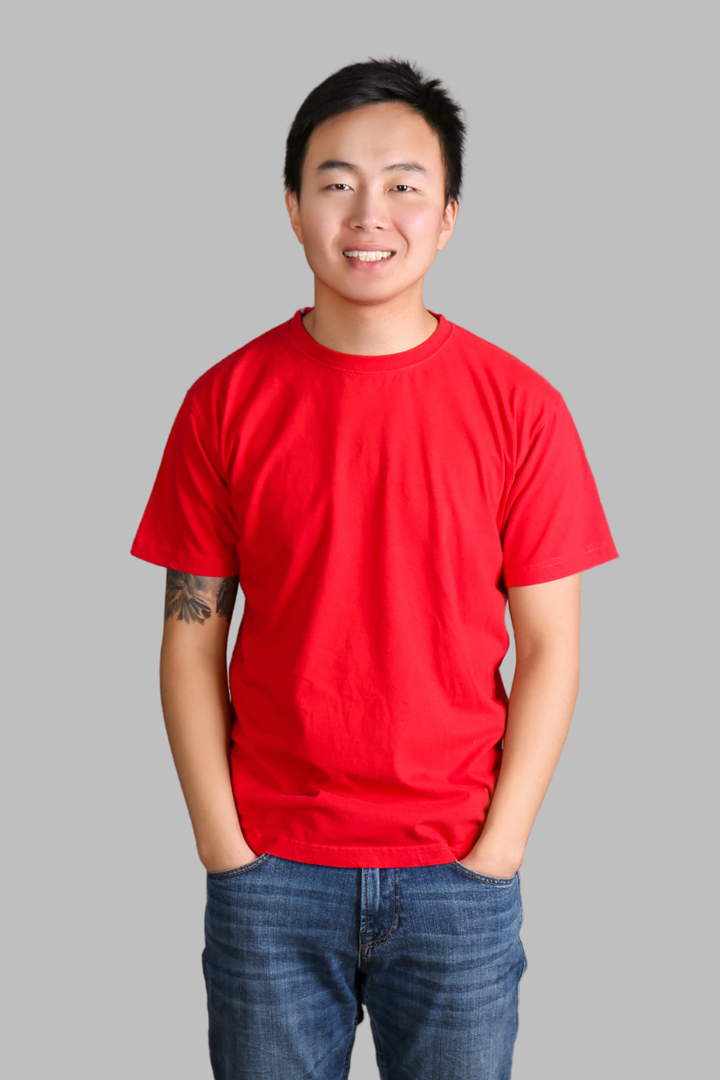 Front view of Men’s Regular Fit Red T-Shirt – 240 GSM Cotton