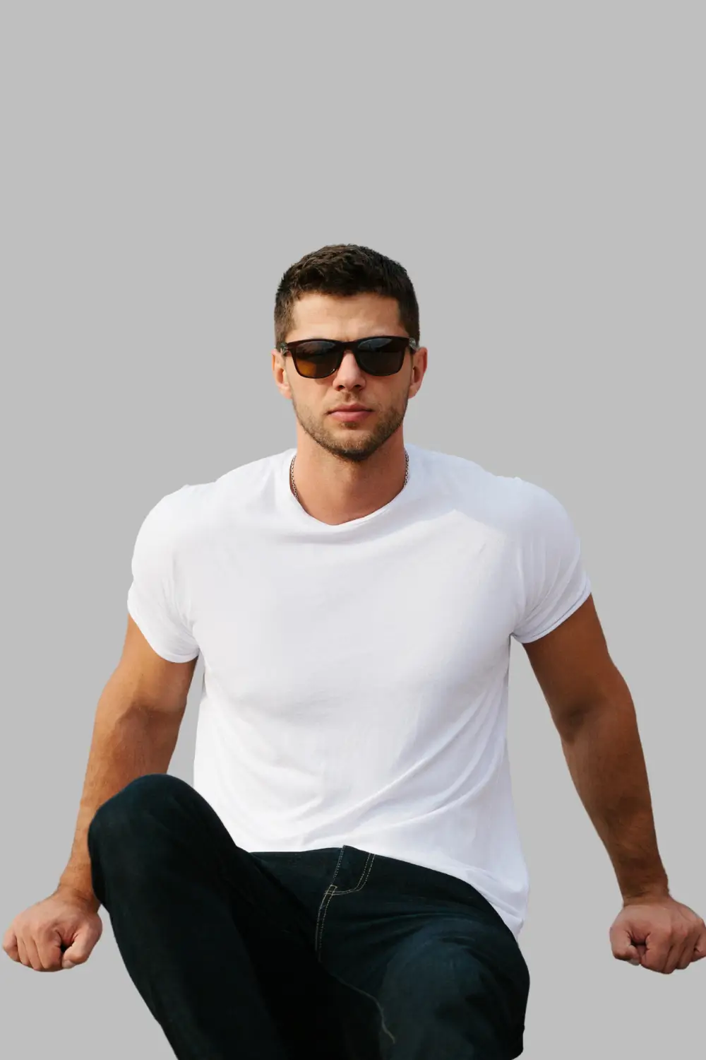 Hover view of Men's Regular Fit White T-Shirt – 240 GSM Cotton