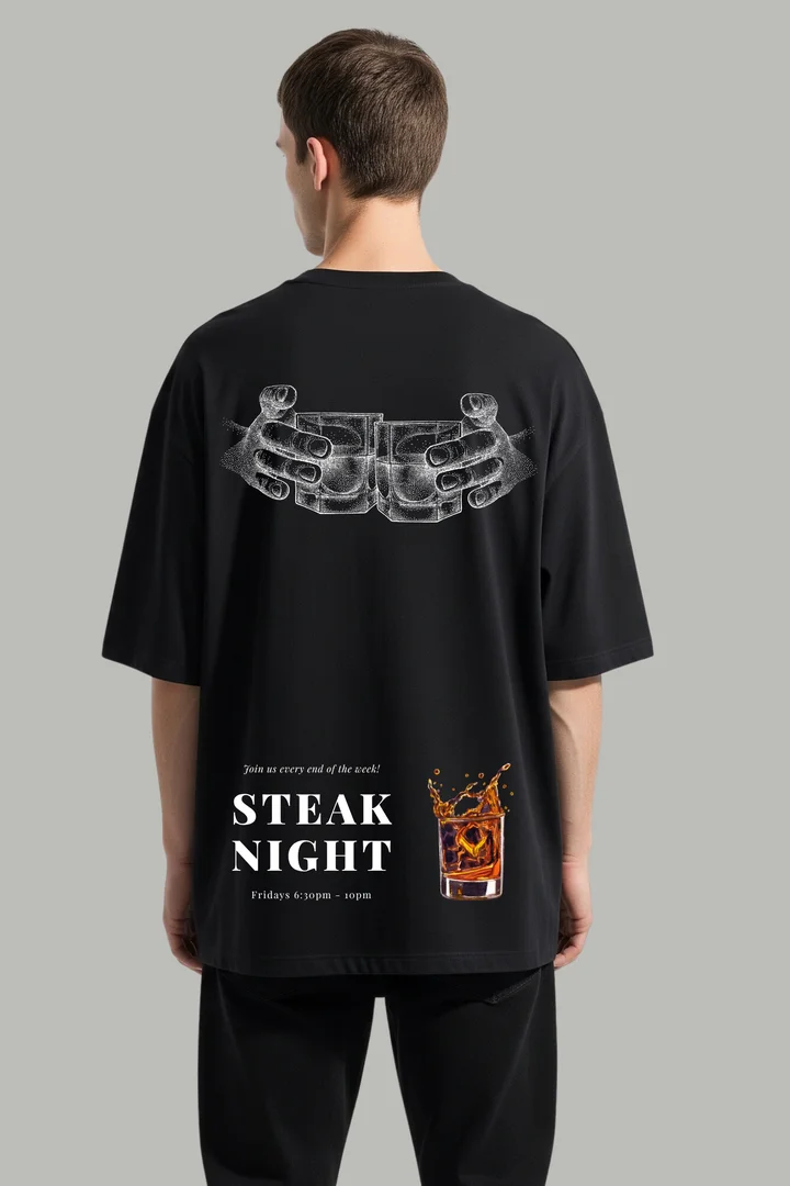 Steak Night Fridays" Heavyweight Graphic Tee – 100% Cotton Hover view of Steak Night Fridays" Heavyweight Graphic Tee – 100% Cotton