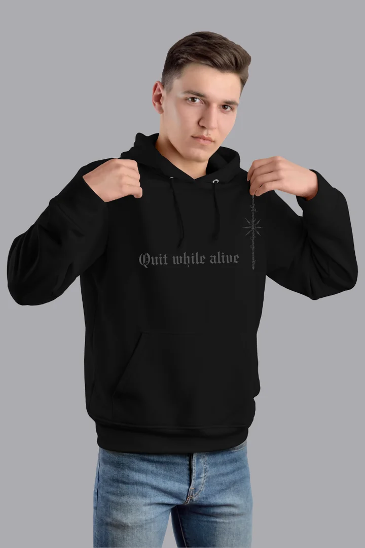 Hover view of Stop Smoking Unisex Loose Fit Hoodie Graphic Hoodie – Streetwear With a Message