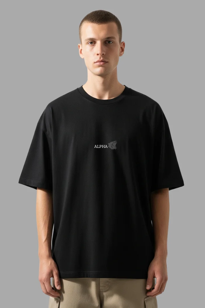 Hover view of Roaring Blaze Tiger Graphic Oversized Tees