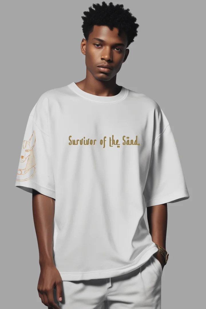 Raw Soul Oversized T-Shirt – Black Streetwear Graphic Tee with Desert Camel & Egyptian Hieroglyphics Raw Soul Oversized T-Shirt – Black Streetwear Graphic Tee with Desert Camel & Egyptian Hieroglyphics in White